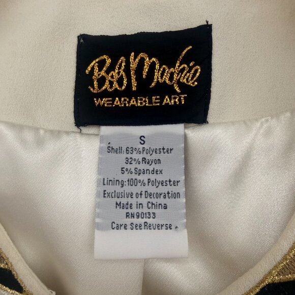 Vintage Bob Mackie Wearable Art Embroidered Ivory Jacket | 1990s | Size Small - Picture 13 of 14